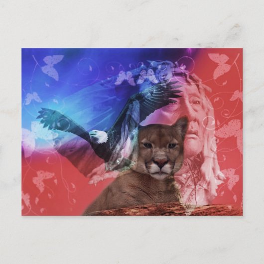 先住民アメリカインディアン長 ポストカード (正面)