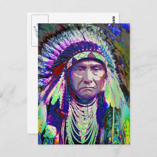 先住民アメリカインディアン長 ポストカード (正面/裏面)