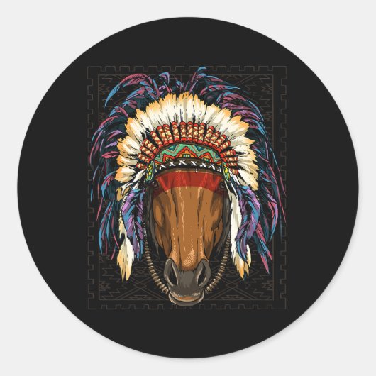 先住民アメリカインディアン馬カウボーイ先住民ペオ ラウンドシール (正面)