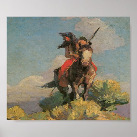 先住民アメリカインディアン・ワイルドクロウ1896アートポスター ポスター (正面)