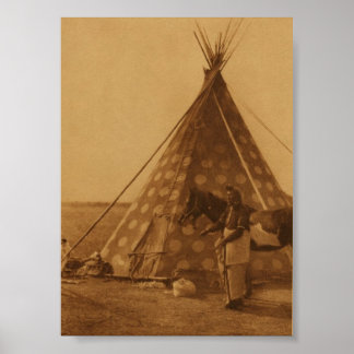 先住民アメリカインディアンBlackfoot TeePeeアートポスター ポスター