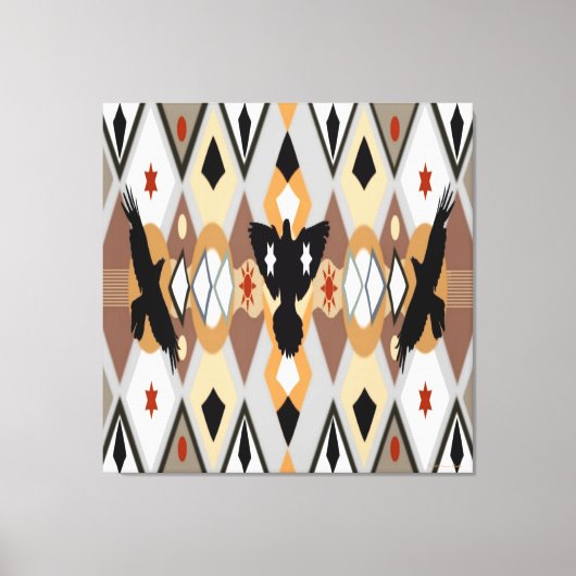 先住民アメリカクロウストレッチキャンバス印刷 キャンバスプリント (正面)