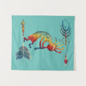 先住民アメリカココペリ、2羽1 タペストリー (正面(横))