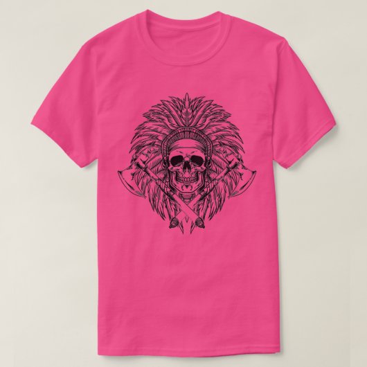 先住民アメリカスカルアックス先住民1 Tシャツ (デザイン正面)