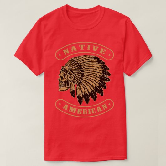 先住民アメリカスカルバード Tシャツ (デザイン正面)