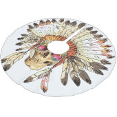 先住民アメリカスカルファッションイラストレーション ブラッシュドポリエステルツリースカート (アングル)