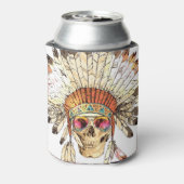 先住民アメリカスカルファッションイラストレーション 缶クーラー (缶裏面)