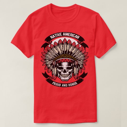 先住民アメリカスカル4 Tシャツ (デザイン正面)