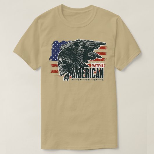 先住民アメリカスカル5 Tシャツ (デザイン正面)