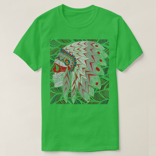 先住民アメリカスカル6 Tシャツ (デザイン正面)