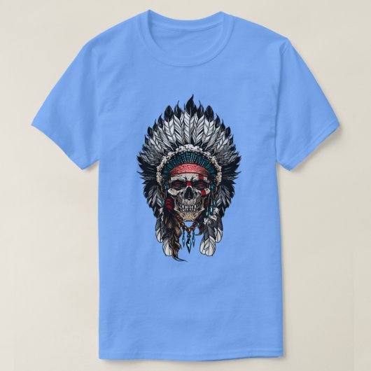 先住民アメリカスカル(3) Tシャツ (デザイン正面)