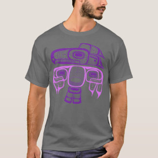 先住民アメリカスタイルアートトリンジットthunderbird purp tシャツ