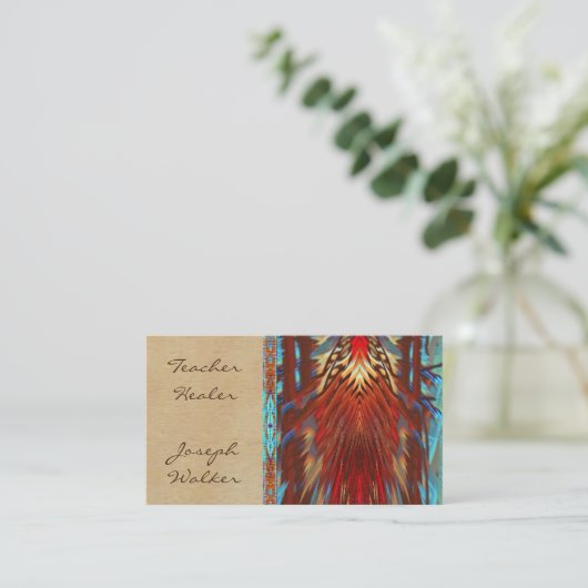 先住民アメリカデザイン、ヒーラー、アート、名刺 名刺 (スタンド正面)