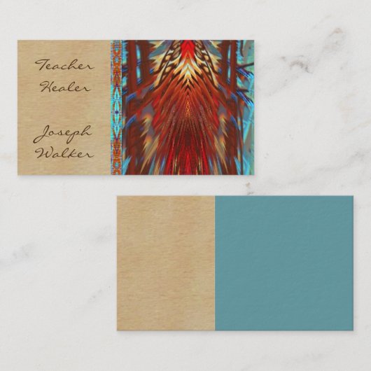 先住民アメリカデザイン、ヒーラー、アート、名刺 名刺 (正面/裏面)