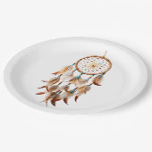 先住民アメリカドリームキャッチャーのアートマジカルフェザー ペーパープレート (アングル)