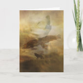 先住民アメリカハッピーバースデーウルフアンドホーク シーズンカード (正面)