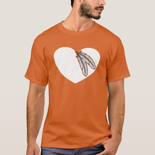 先住民アメリカハート先住民先住民アメリカ Tシャツ (正面)