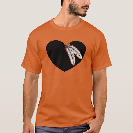 先住民アメリカハート先住民先住民アメリカ Tシャツ (正面)