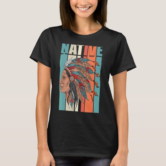先住民アメリカプライドヴィンテージ先住民インディアン Tシャツ (正面)