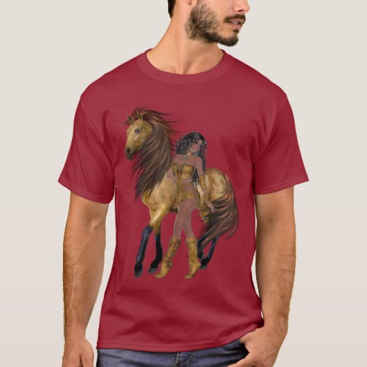 先住民アメリカプリンセスとウスシャツ Tシャツ (正面)