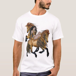 先住民アメリカプリンセスとスタリオンズシャツ Tシャツ