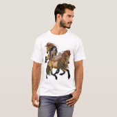 先住民アメリカプリンセスとスタリオンズシャツ Tシャツ (正面フル)
