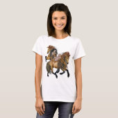 先住民アメリカプリンセスとスタリオンズシャツ Tシャツ (正面フル)