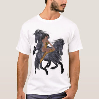 先住民アメリカプリンセスとスタリオンズシャツ Tシャツ