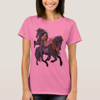 先住民アメリカプリンセスとスタリオンズシャツ Tシャツ