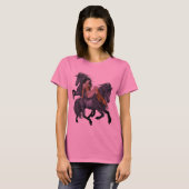 先住民アメリカプリンセスとスタリオンズシャツ Tシャツ (正面フル)