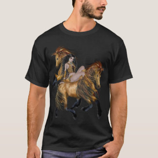 先住民アメリカプリンセスとスタリオンズシャツ Tシャツ