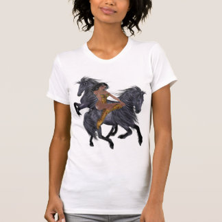 先住民アメリカプリンセスとスタリオンズシャツ Tシャツ