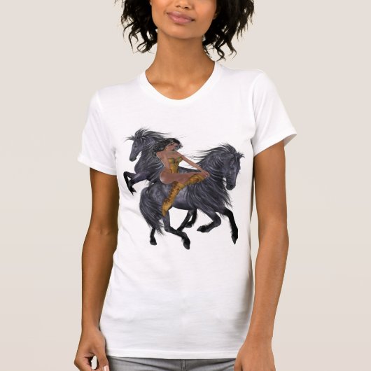 先住民アメリカプリンセスとスタリオンズシャツ Tシャツ (正面)