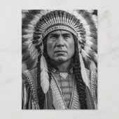 先住民アメリカポートレートインフェザー ポストカード (正面)