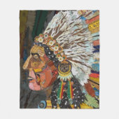 先住民アメリカラフルカンヘアドレス主任 フリースブランケット (正面)