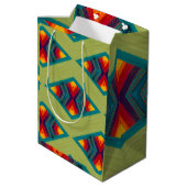 先住民アメリカラフルカ反復模様 ミディアムペーパーバッグ (裏面アングル)