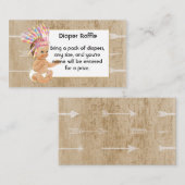 先住民アメリカンおむつラッフルインサート エンクロージャーカード (正面/裏面)