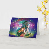 先住民アメリカンすべての行事折り畳みグリーティングカード カード (黄色い花)