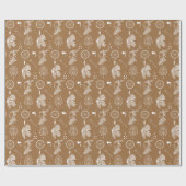 先住民アメリカンアパッチのチーフインディアンパターン ラッピングペーパー (フラット)