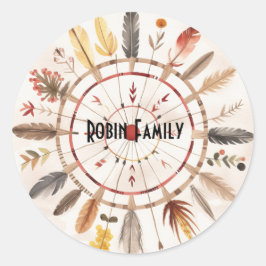 先住民アメリカンアートトライブヴィンテージ ラウンドシール