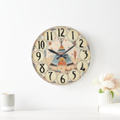 先住民アメリカンアートトライブヴィンテージ ラージ壁時計 (ホーム)