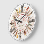 先住民アメリカンアートトライブヴィンテージ ラージ壁時計 (傾斜)