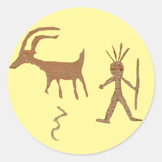 先住民アメリカンアート，ペトログリフ ラウンドシール (正面)