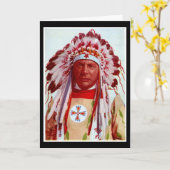 先住民アメリカンインディアングリーティングカード カード (黄色い花)