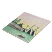 先住民アメリカンインディアンテペフォークアート タイル (側面)