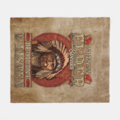 先住民アメリカンインディアンパターン011 フリースブランケット (正面(横))