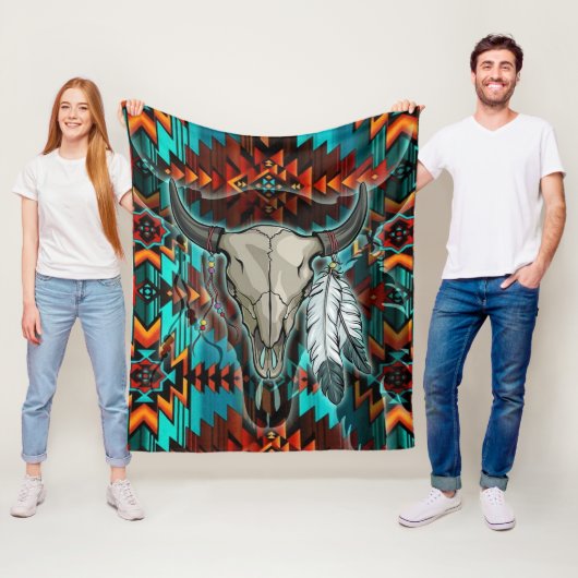 先住民アメリカンインディアンパターン04 フリースブランケット (インサイチュ)