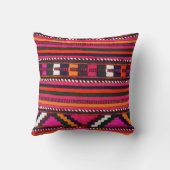 先住民アメリカンインディアンピンクの質感デザイン クッション (裏面)