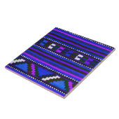 先住民アメリカンインディアンブルーの質感デザイン タイル (側面)