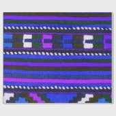 先住民アメリカンインディアンブルーの質感デザイン ラッピングペーパー (フラット)